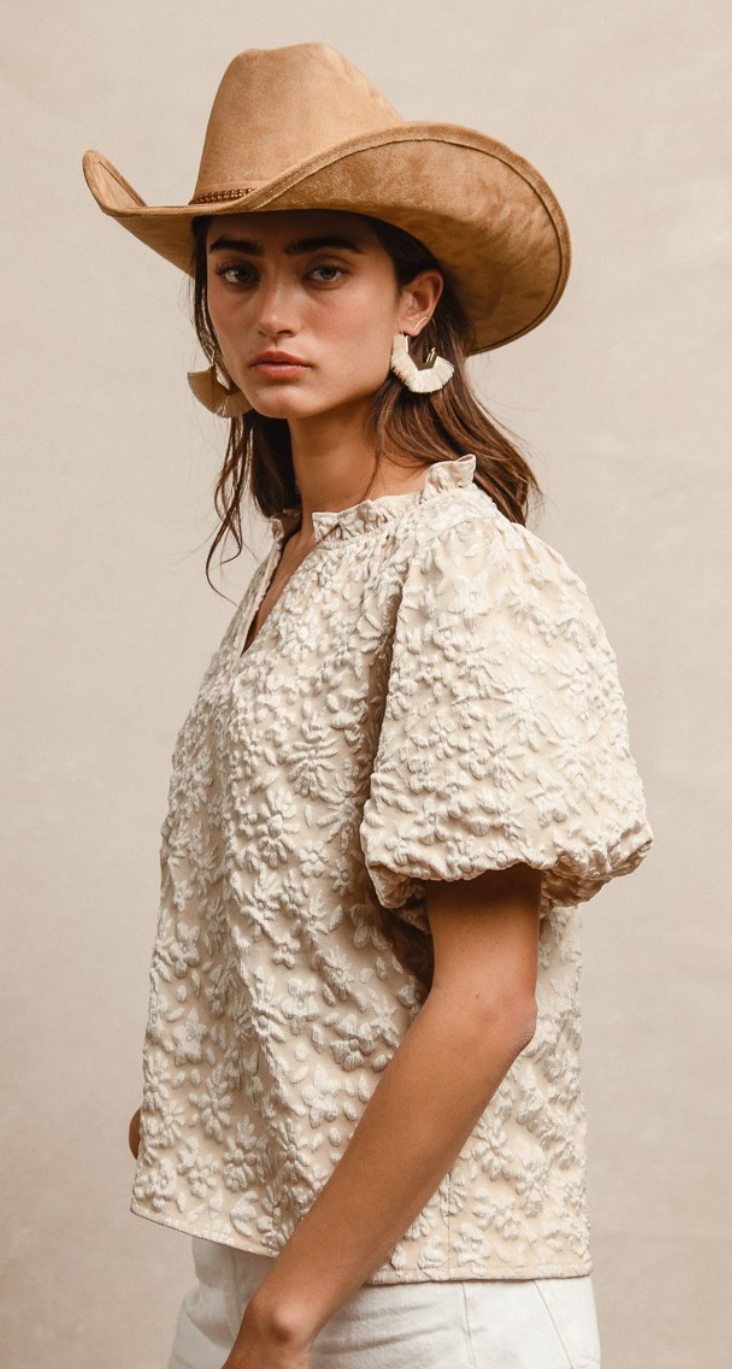 Textured Floral Top