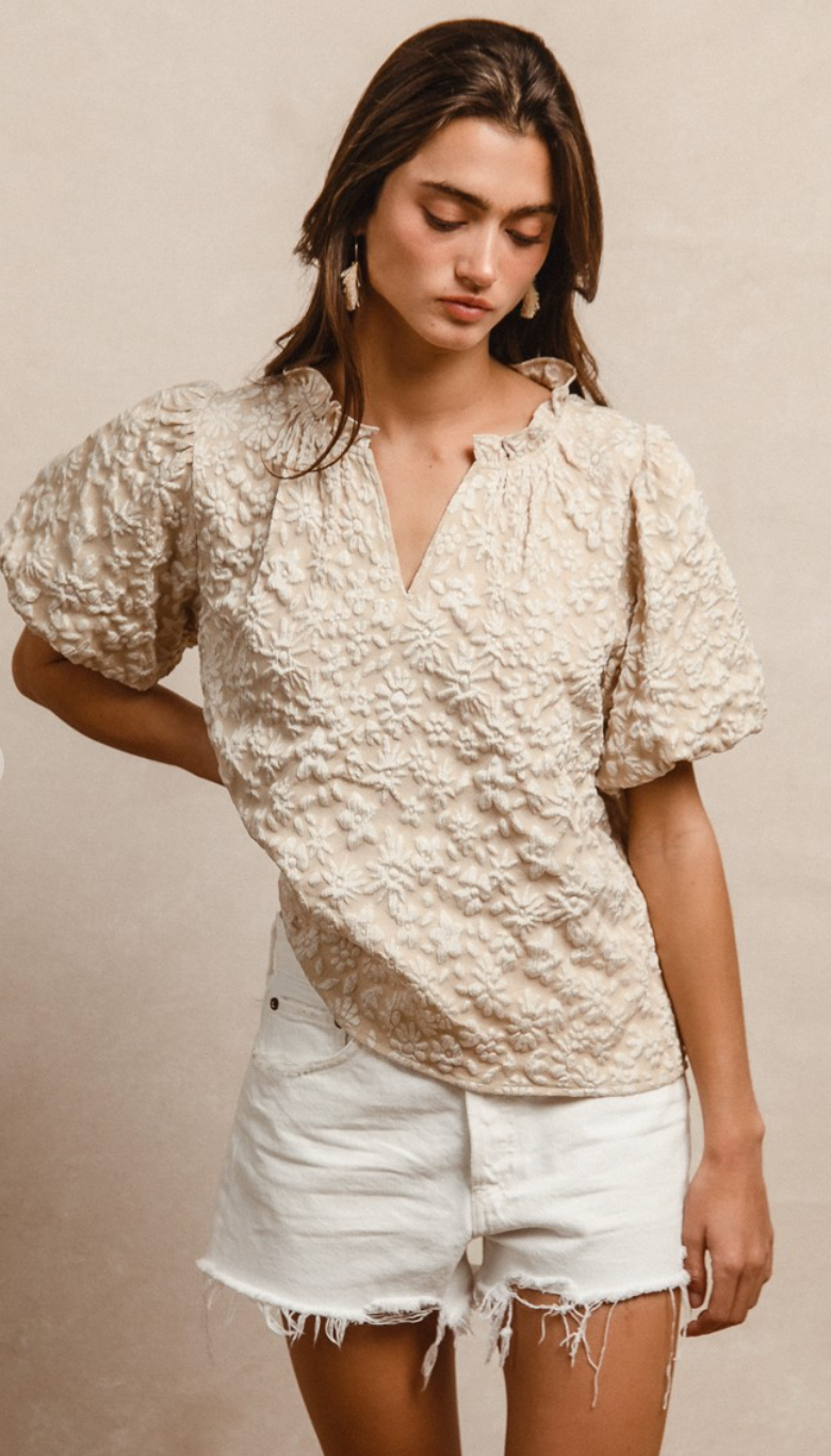 Textured Floral Top