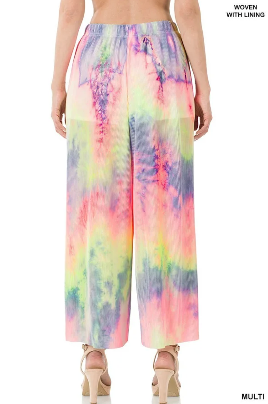 Woven Tie Dyed Wide Leg Pants