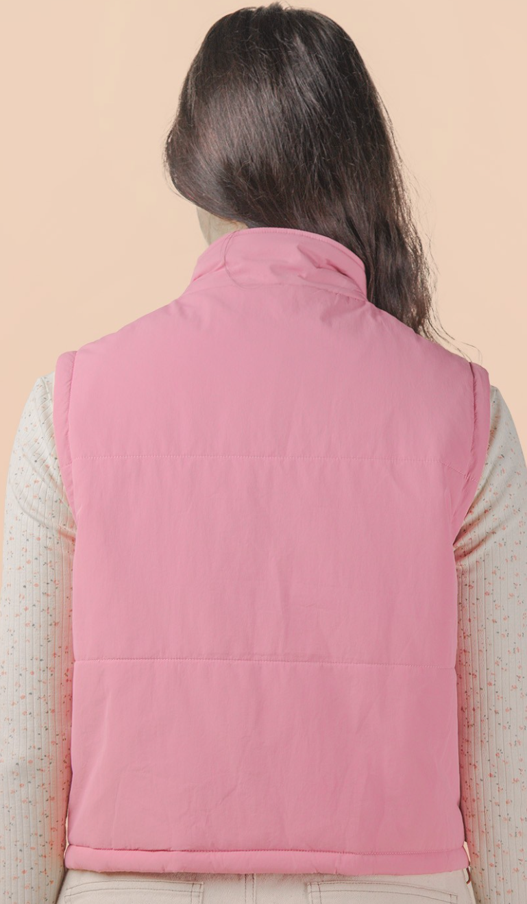 Tie Detail Puffer Vest