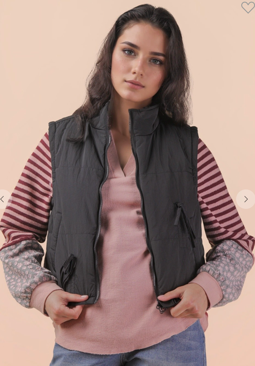 Tie Detail Puffer Vest