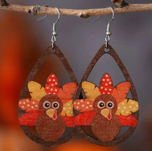 Vintage Thanksgiving Turkey Earrings