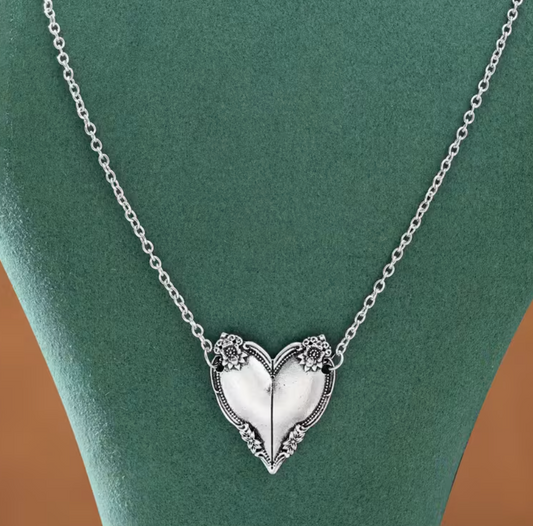 Vintage Floral Heart Necklace