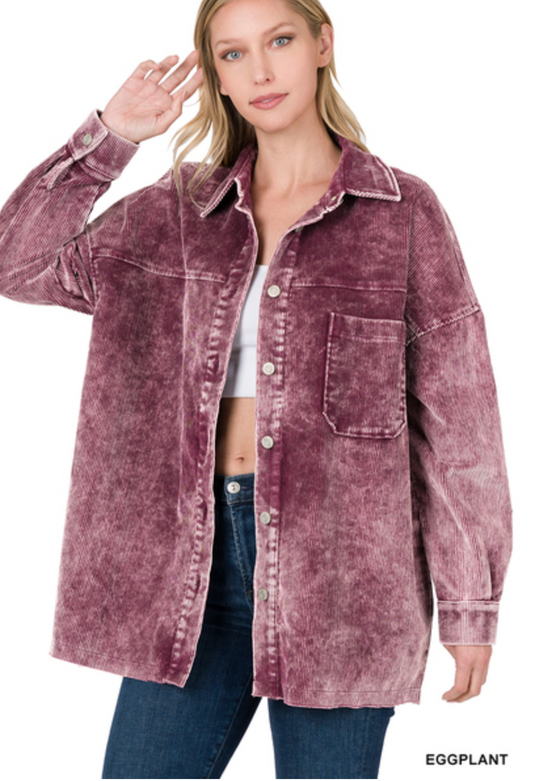 Vintage Washed Corduroy Shacket
