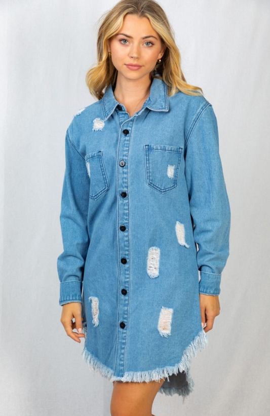 Turning Heads Denim Dress