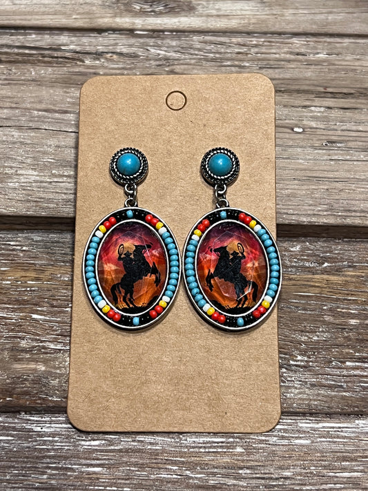 Western Oval Earrings