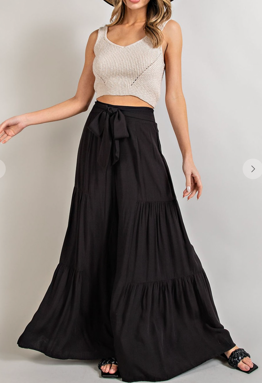 Tiered Wide Leg Pant